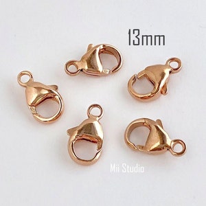 3pcs 13mm 14k rose gold filled oval trigger pear clasp closure with loop F42rg