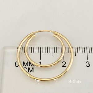 16 mm und 24 mm Doppel Endlos Hoop 14K Gold Filled E95g