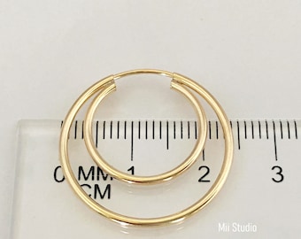 16mm and 24mm Double Endless Hoop 14K Gold Filled E95g