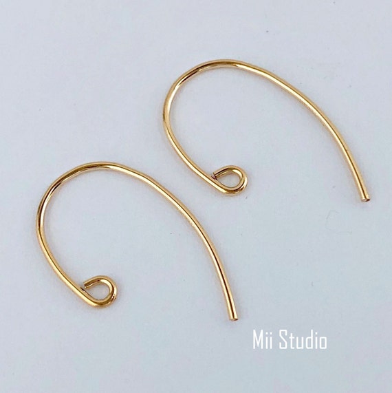 10pcs 14k Yellow Gold Filled Bass Clef Ear Wire E62g