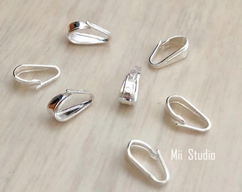 20pcs 50pcs Sterling Silver 925 Locket Bails 2.2x5.3mm B01s