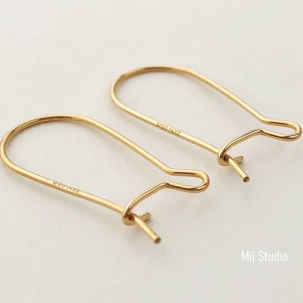 14k gold filled kidney earring ear wire 23mm medium E27g