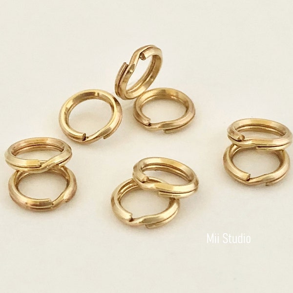 6mm 14k yellow gold filled split jump ring charm connector 20pcs R16g