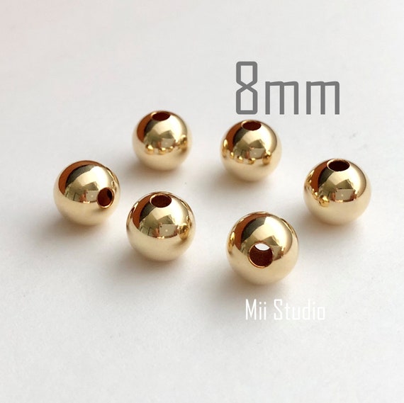 6pcs 8mm 14K Gold Filled Round Seamless Shiny Bead Spacer 6pcs 8mm 14K Gold Filled Round Seamless Shiny Bead Spacer