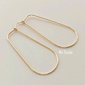 14GF Teardrop Beading Hoop 14K Gold Filled 17x40mm 4pcs  E87g