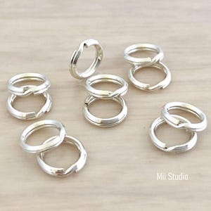 7mm 925 sterling silver split jump ring charm connector 20pcs R17s