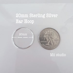 20mm  925 sterling silver round endless hoop loop earring wire ear wire earwire E21s