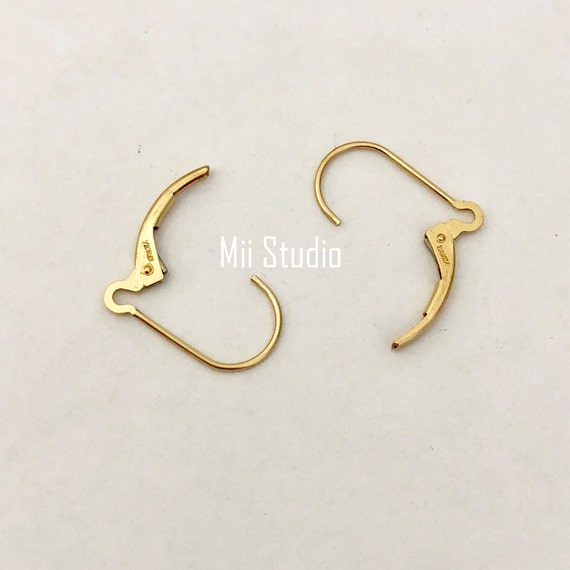 10x Leverback 14k gold filled plain lever back earring ear wire with ring E48g