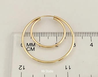 20mm and 30mm Double Endless Hoop 14K Gold Filled Ear Hoop E96g
