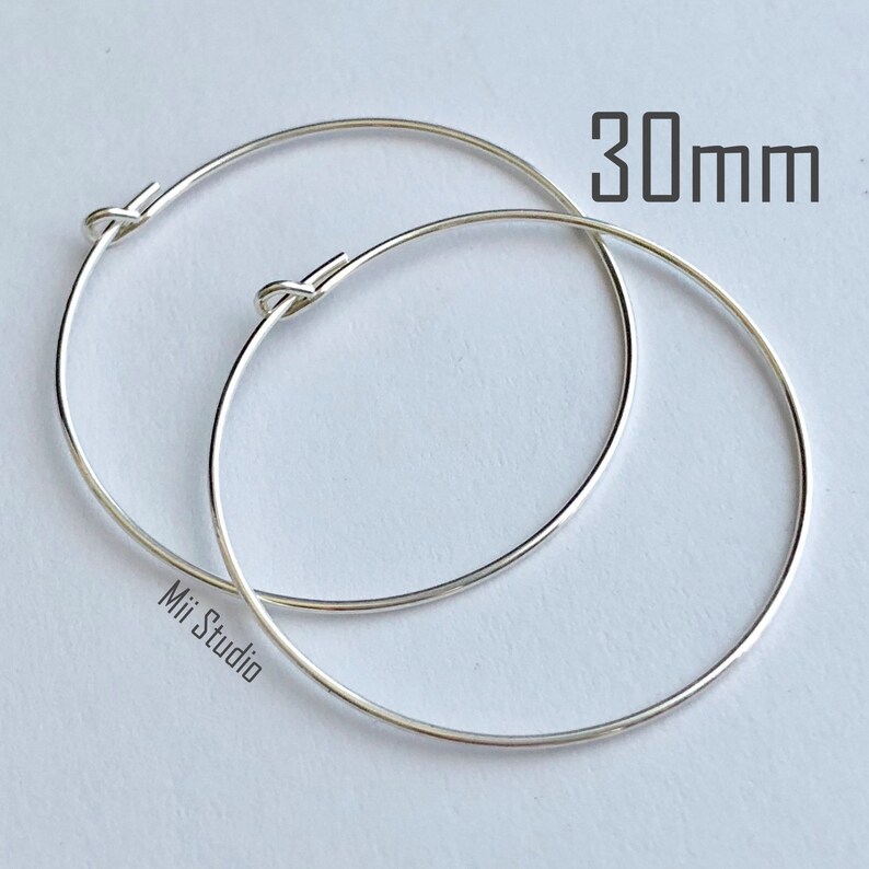 10pcs 30mm Sterling silver round beading hoop earring wire ear Etsy