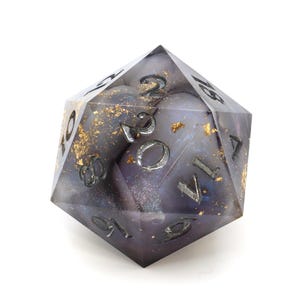 Celestial Storm 30 mm Chonk D20 | Handgjorda skarpa polyedriska tärningar för d&d, ttrpg