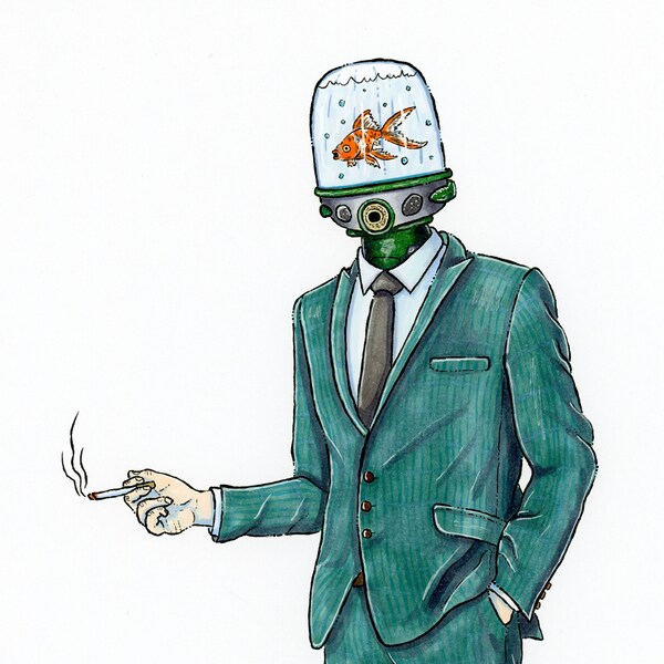 Fish Tank Head (Original & Prints)