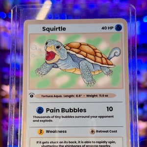 Water Turtle 1 Custom Trading Card Raw or Slabbed