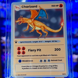 Fire Lizard 3 Custom Trading Card Raw or Slabbed