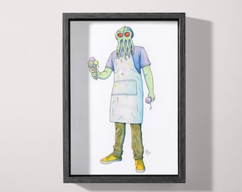 Cthulhu Ice Cream (Original & Prints)
