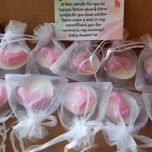 pink baby shower favours
