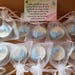Blue Baby shower favour gifts, tealight candle,Handmade tiny wax melt foot,poem  card 