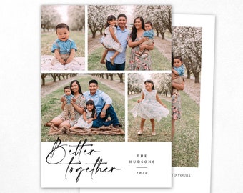 Christmas Card Template - Better Together Christmas Photo Card -  Minimalist Christmas Card - 2020 Christmas Card Photoshop template - CC346