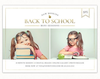 Back to School Mini Session Template - School Photography Template - Kids Photography - Photoshop template - MB009 INSTANT DOWNLOAD