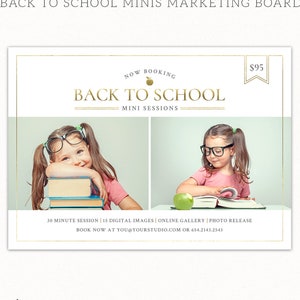 Back to School Mini Session Template School Photography Template Kids Photography Photoshop template MB009 INSTANT DOWNLOAD image 1