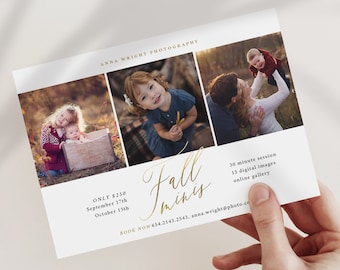 Fall Mini Session Template - Photography Marketing board - Fall Minis Psd & Canva template - INSTANT DOWNLOAD - MFS020