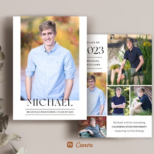 Modello di annuncio di laurea - Tessera senior per fotografi Canva della classe 2023 Tessera piatta PSD - CG179