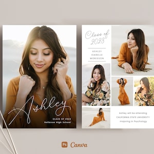 Graduation Announcement Template - Class of 2023 Senior Card for Photographers Canva PSD Flat card -  CG201