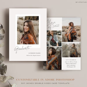 Graduation Announcement Template - Class of 2022 Senior Card for Photographers PSD Flat card -  CG159