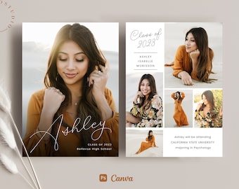Graduation Announcement Template - Class of 2023 Senior Card for Photographers Canva PSD Flat card -  CG201