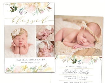 birth announcement template etsy