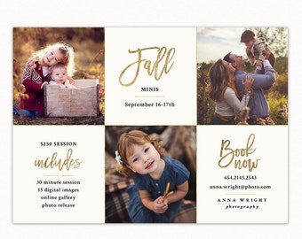 Fall Mini Session Template - Photography Marketing board - Fall Minis Psd template - INSTANT DOWNLOAD - MFS010
