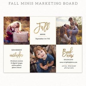 Fall Mini Session Template - Photography Marketing board - Fall Minis Psd template - INSTANT DOWNLOAD - MFS010