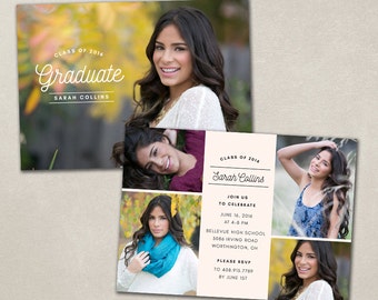 senior graduation announcement template for photographers psd etsy