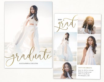 graduation announcement template etsy graduation announcement templates