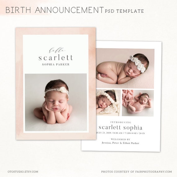 etsy birth announcement