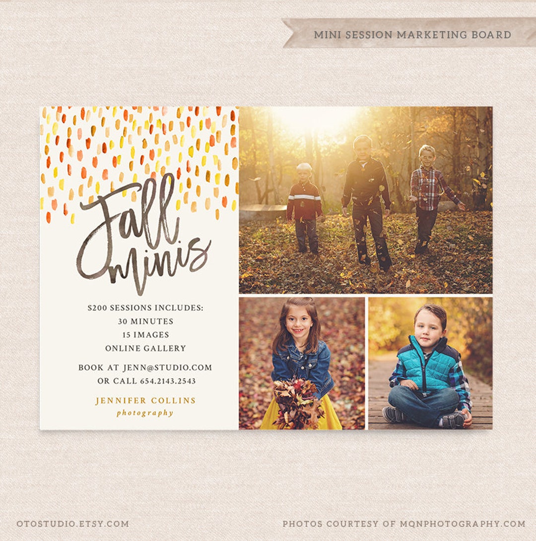 Fall Mini Session Template - Photography Marketing Board - Fall Minis ...