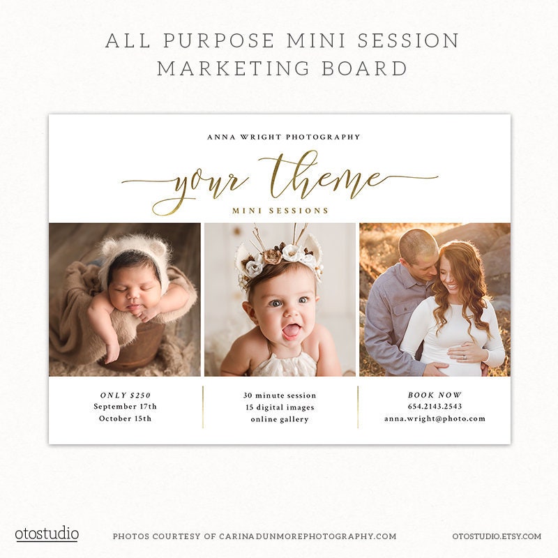 Mini Session Template - Photography Marketing board - All purpose mini session Psd template - INSTANT DOWNLOAD - MG004
