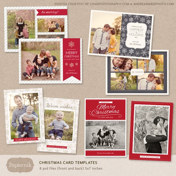 Items similar to Digital Photoshop Christmas Card Template ...