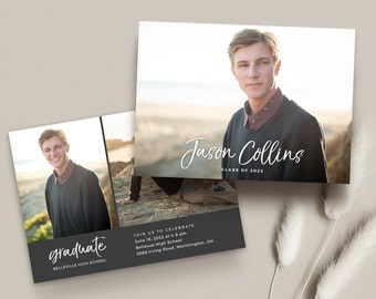 Graduation Announcement Template - Photoshop photo card template - INSTANT DOWNLOAD - Script Name CG097