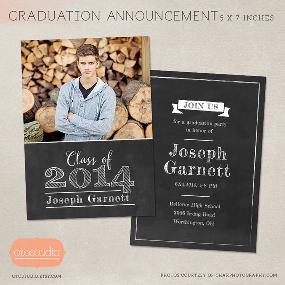 senior graduation announcement template for photographers etsy
