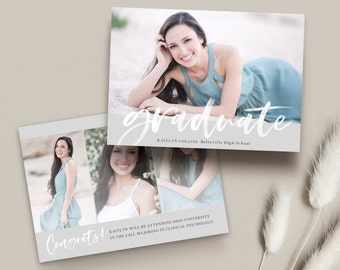 Graduation Announcement Template Senior Card for Photographers PSD Flat card -  CG140