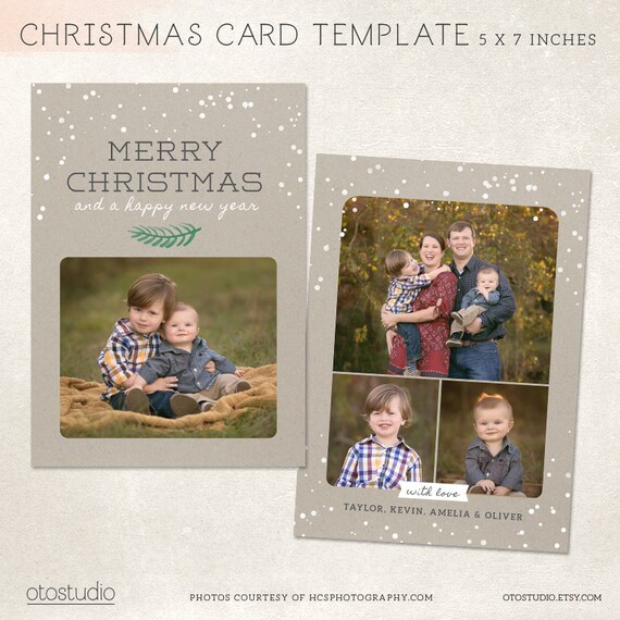 Digital Photoshop Christmas Card Template for photographers | Etsy
