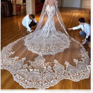 1 Yard Haute couture lace fabric ,luxury thick embroidery lace fabric for wedding gown prom dress bridal accessories