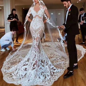 Haute couture lace fabric ,luxury thick embroidery lace fabric for wedding gown prom dress bridal accessories