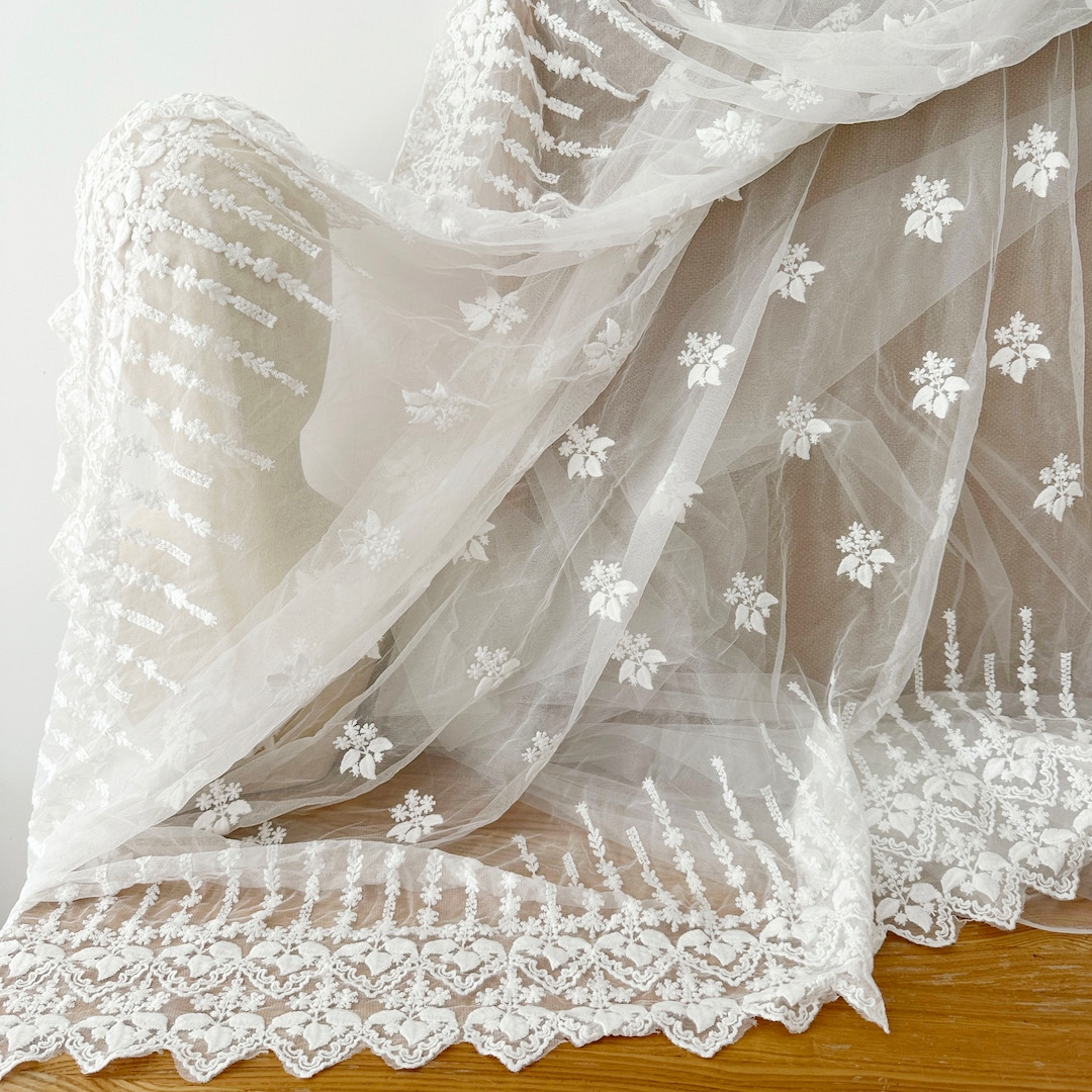 Designer Geometric Totem Embroidery Lace Fabric Online main image 0