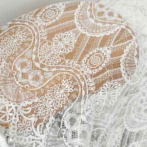 3 meters Boho Wedding Fabric LaceTaiwan Made crochet Cotton Chantilly Lace Fabric Gorgeous Quality