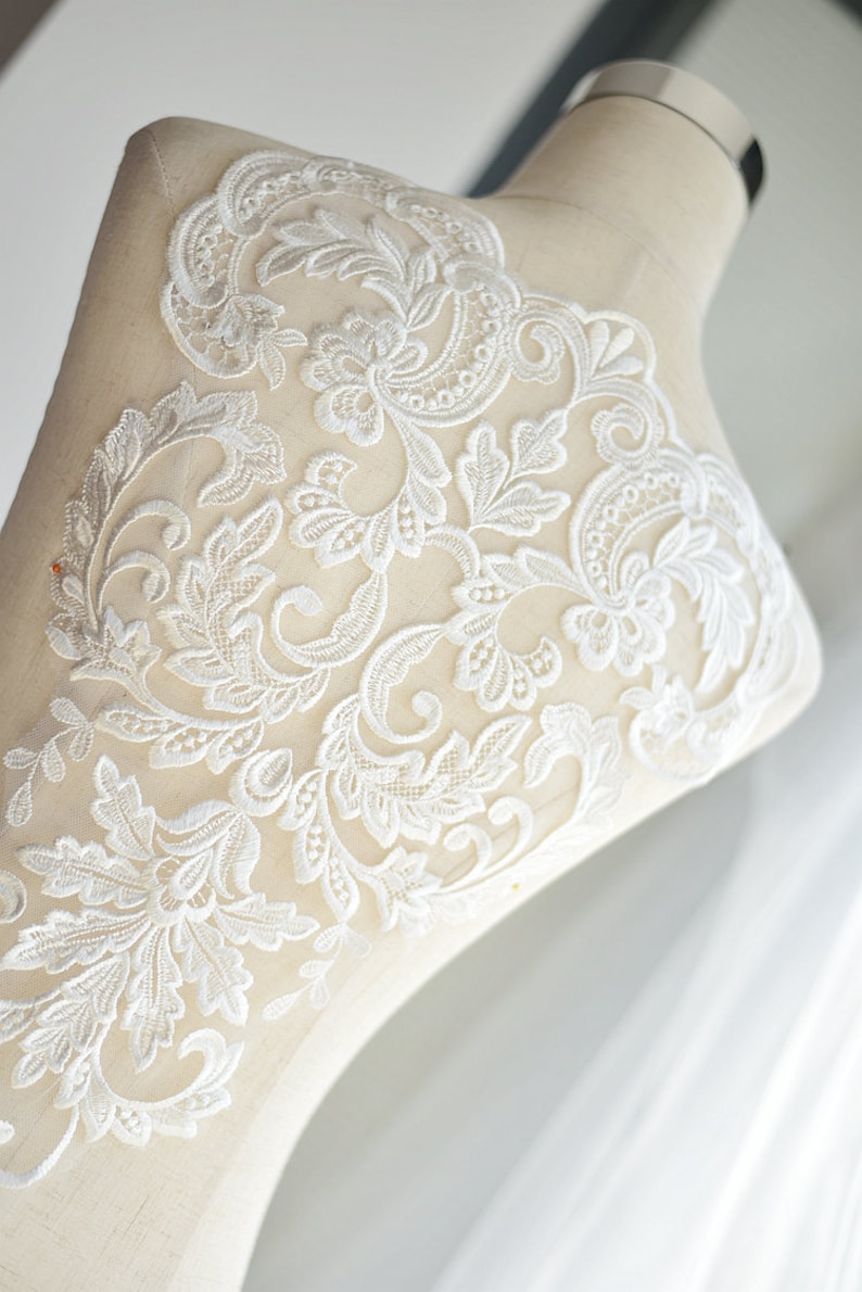 bridal lace applique ivory