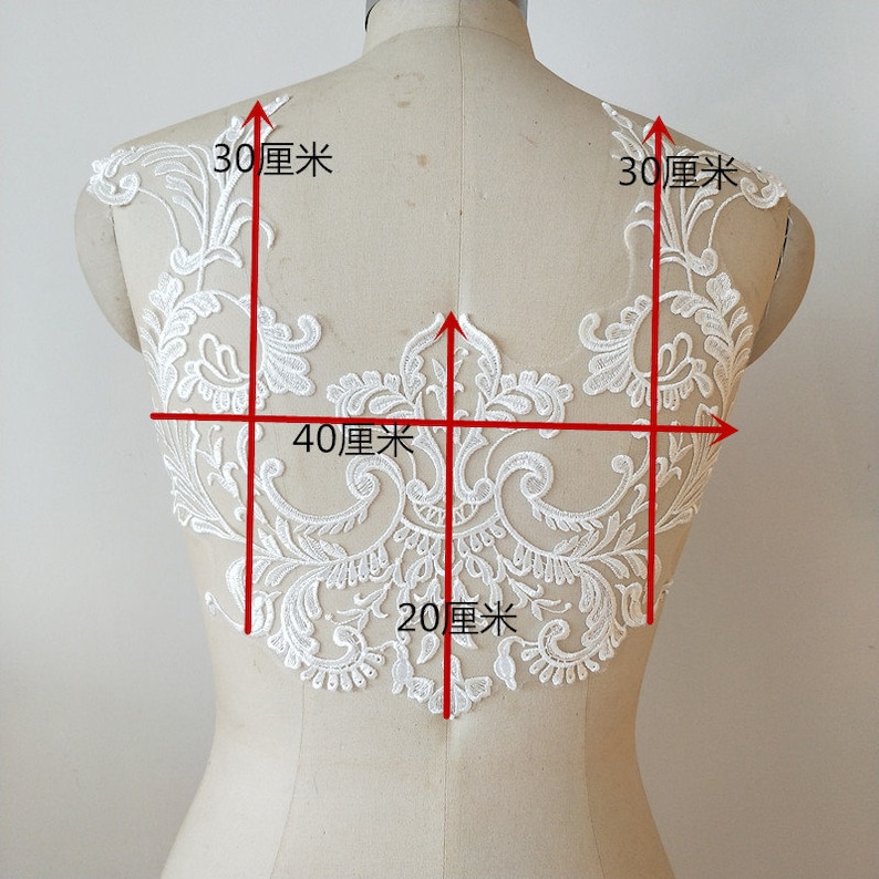Exquisite venice embroidery bridal veil lace applique in off white wedding bodice lace appliuque patch