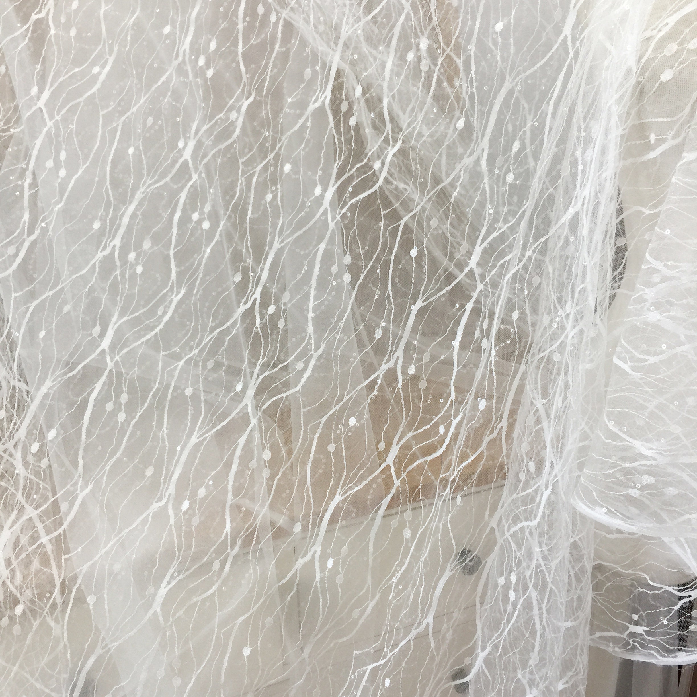 5 Yards /lot Stripe Tulle Lace Fabric , Clear Sequin Bridal Veil Wedding  Bodice Lining Fabric in Wholesale Price 140cm Wide -  Hong Kong