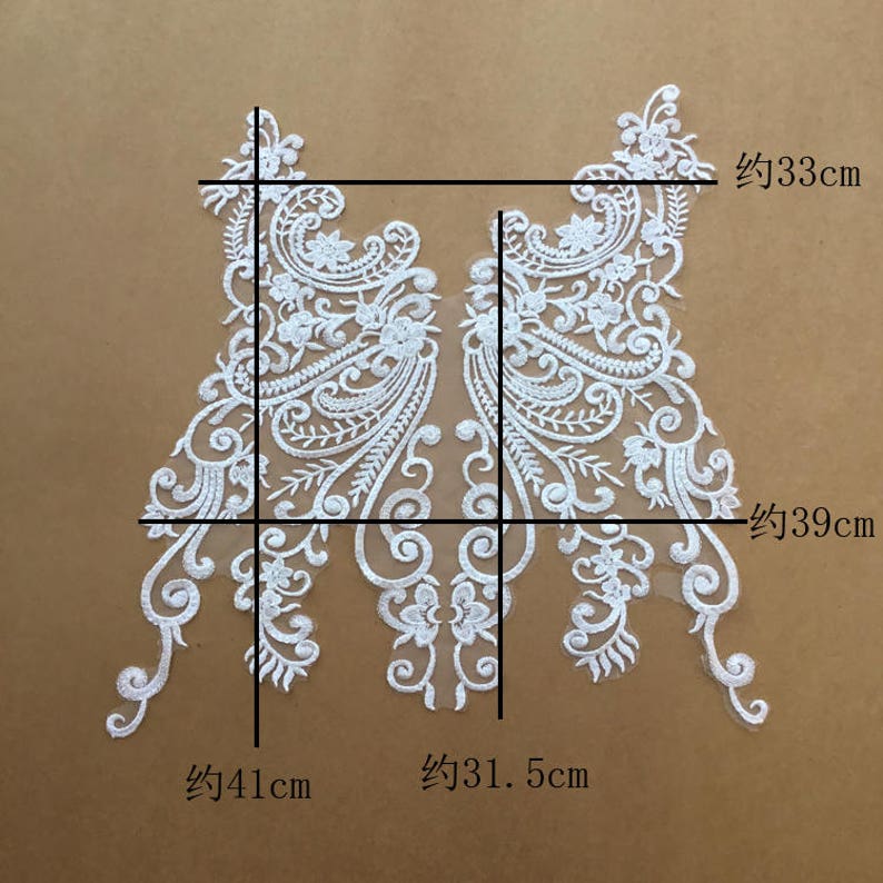 Large Clear Sequin Bridal Gown Embroidery Lace Applique Wedding Dress Bodice Hem Train Veils Accessories
